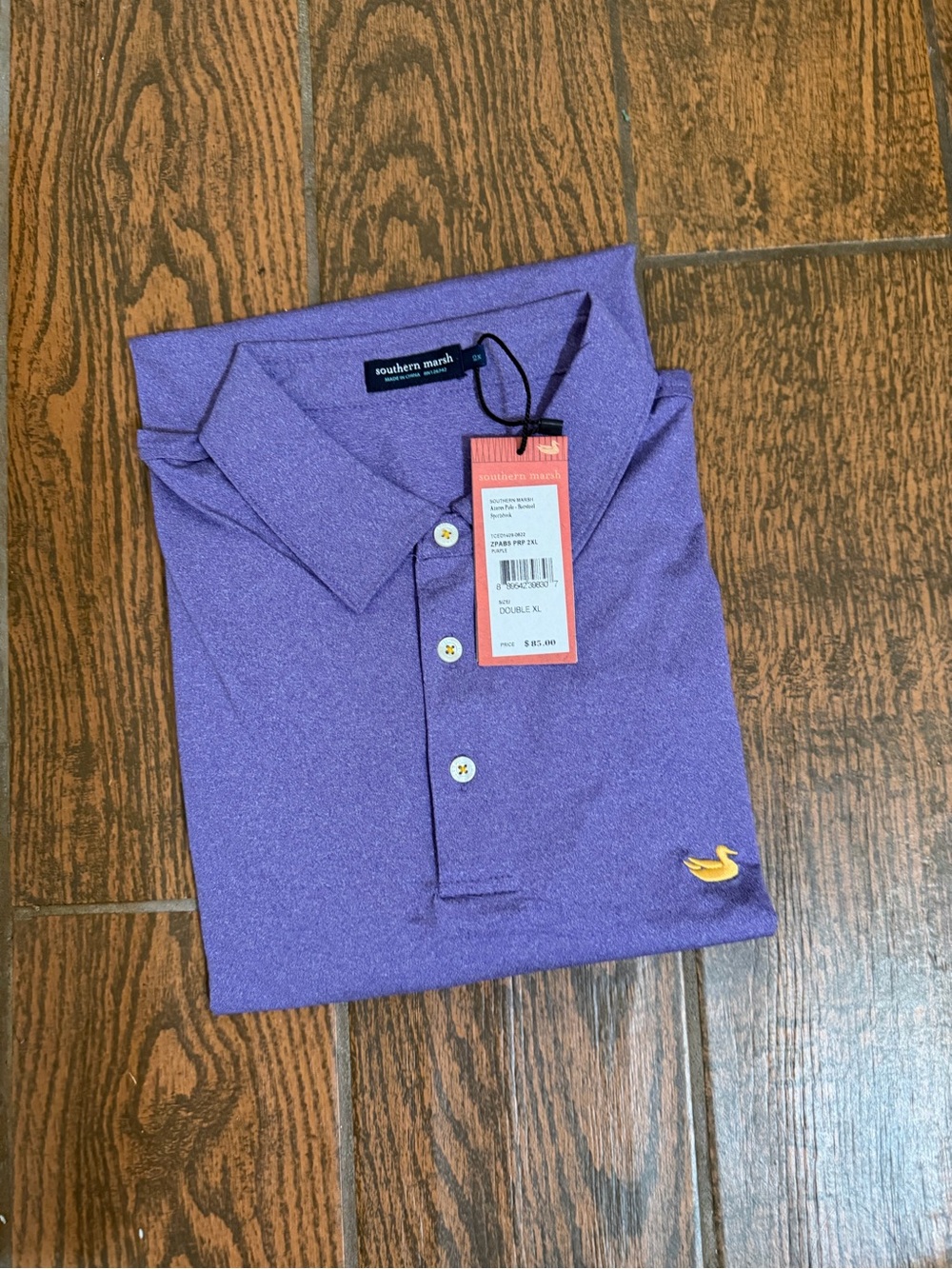 Southern Marsh Purple Polo with Yellow Duck Logo